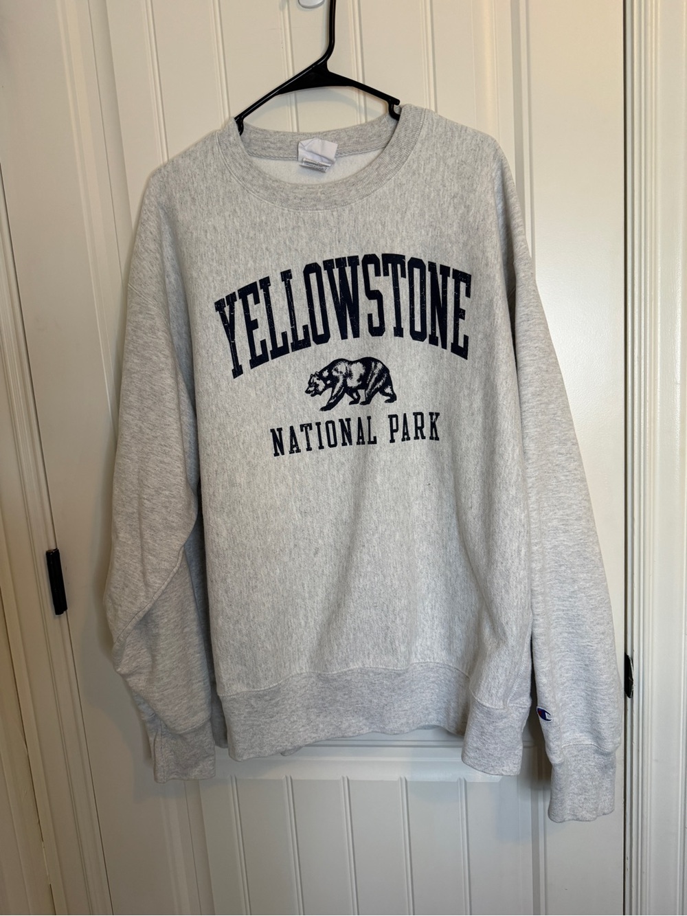Champion Yellowstone National Park Grey Crewneck Sweatshirt